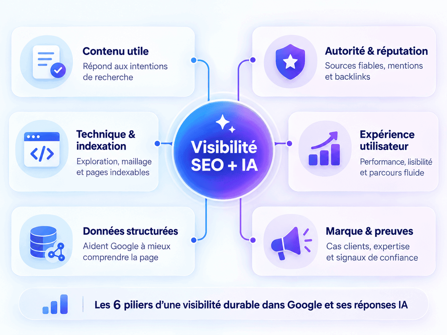 Les 6 actifs d’une visibilité SEO + IA