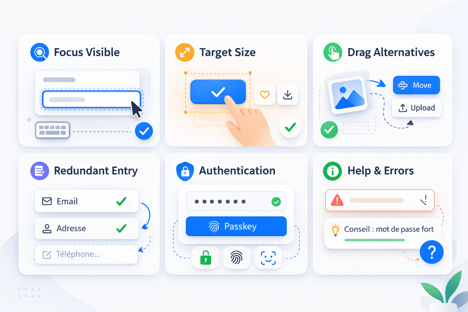 Infographie — Les nouveaux critères WCAG 2.2 qui impactent l’UI