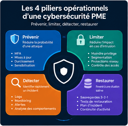 Les quatre piliers opérationnels d’une cybersécurité PME