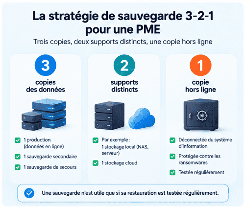 Stratégie de sauvegarde 3-2-1 pour une PME