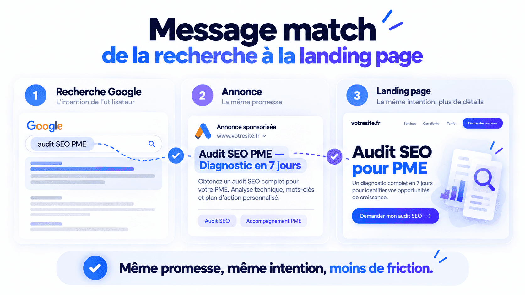 Cohérence annonce, intention et landing page