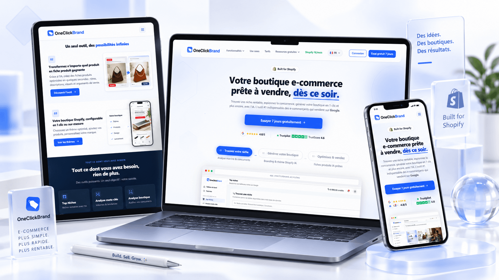 OneClickBrand — SaaS E-commerce propulsé par l’IA